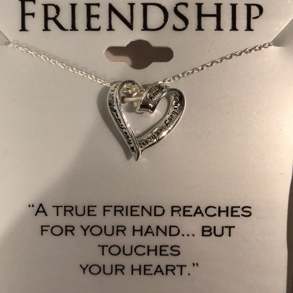 Sterling Silver Friendship heart necklace - Picture 2 of 3